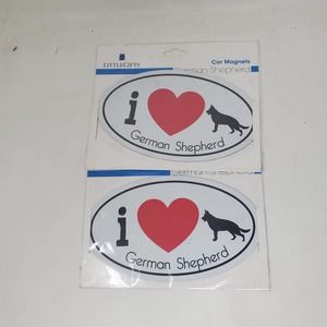 2 Pack Little Gifts Heart German Shepherd Car Magnet